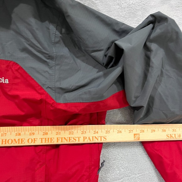 Columbia‎ Interchange Omni-Tech Jacket Mens XL Red Waterproof Ski Hood Full Zip - Picture 10 of 12